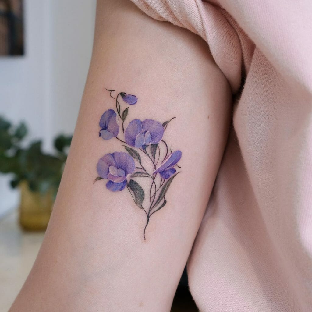 Sweet Pea Birth Flower Tattoo