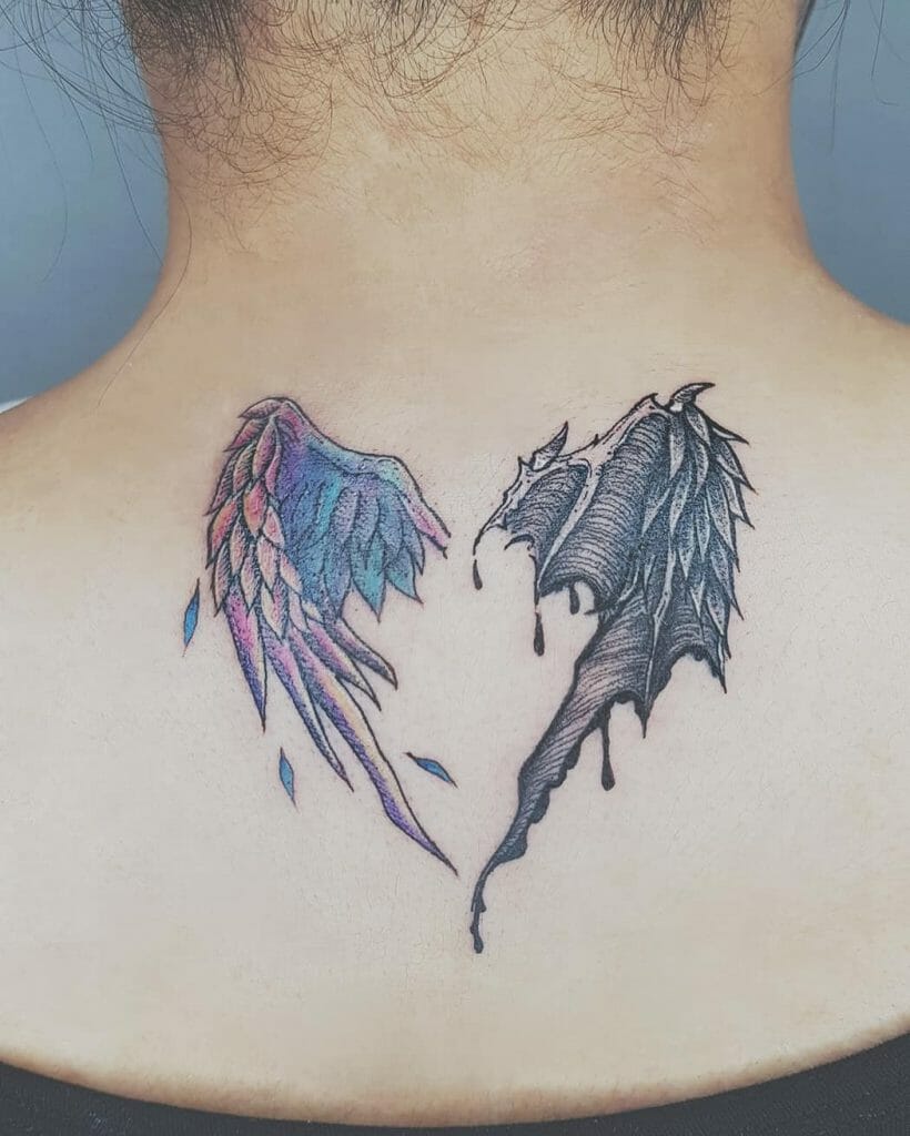 The Devil And Angel Wings Tattoo