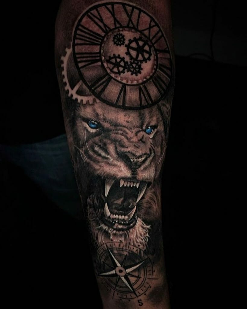The Ferocious Lion Tattoo Forearms