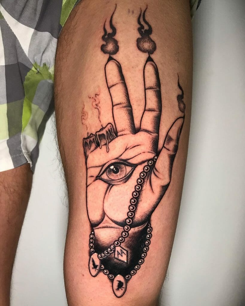 Three Finger Hand Of Glory Tattoo
