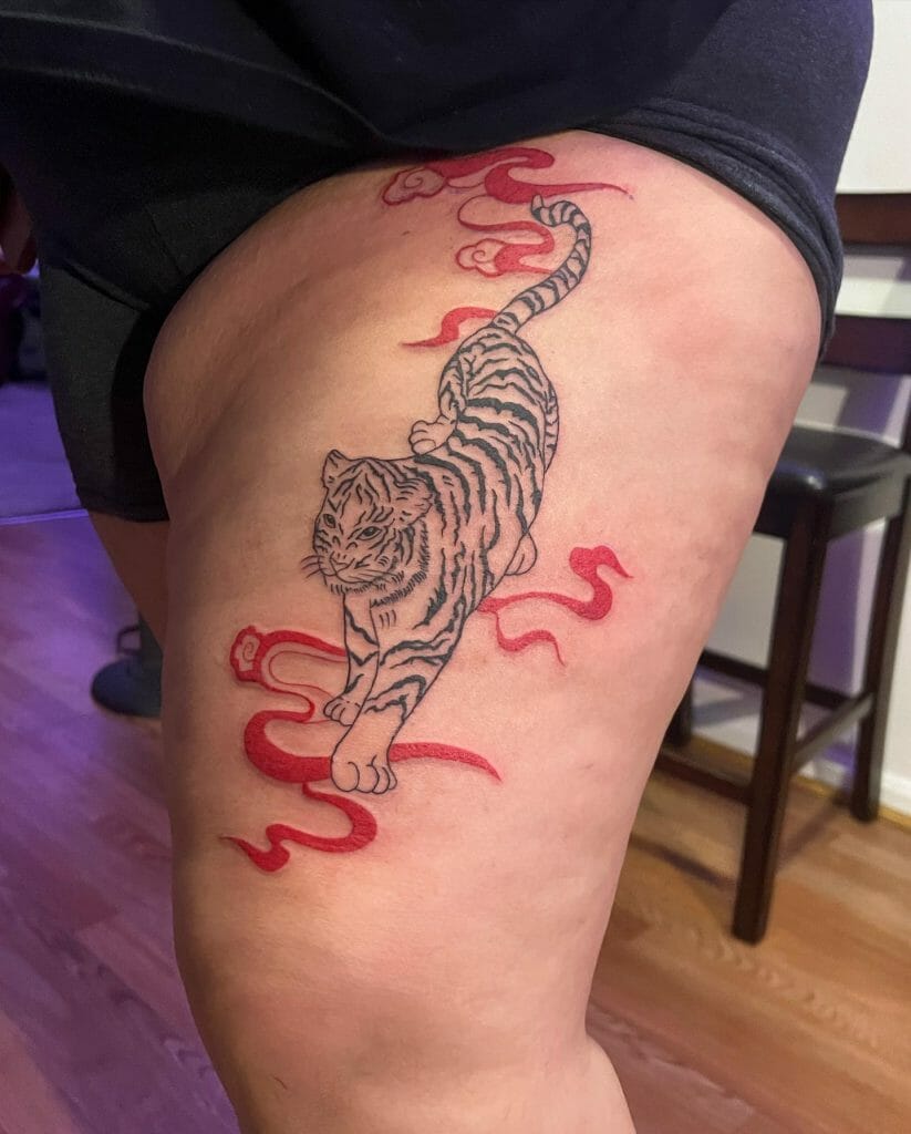 Tiger Thigh Tattoos