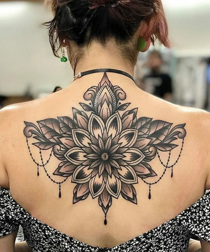 Upper Back Flower Tattoo