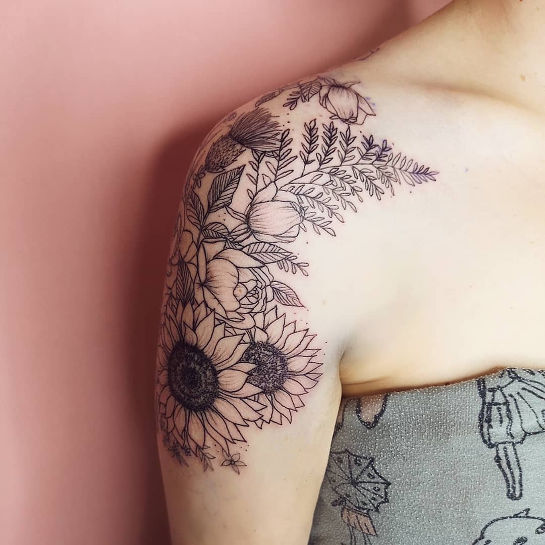 101 Best Shoulder Sunflower Tattoo Ideas That Will Blow Your Mind ...