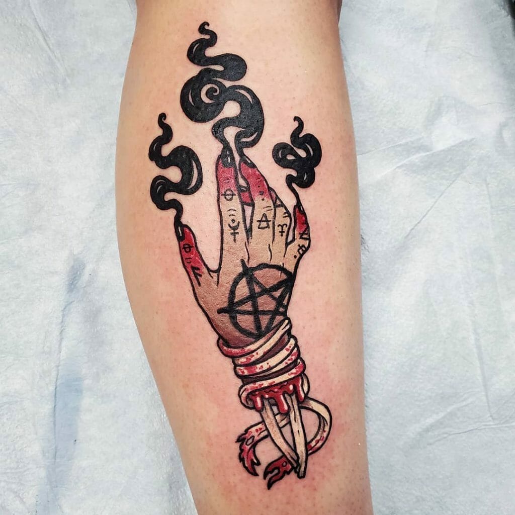 Witchy Hand Of Glory Tattoo Idea
