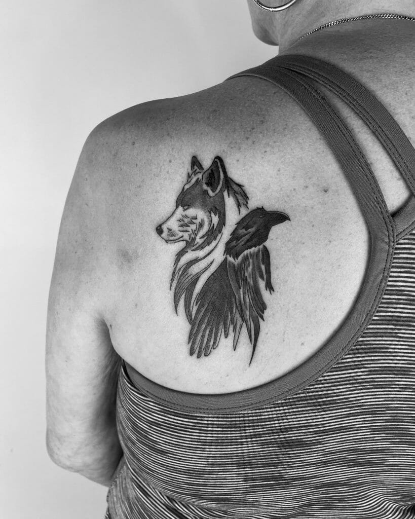 Wolf And Raven Tattoo