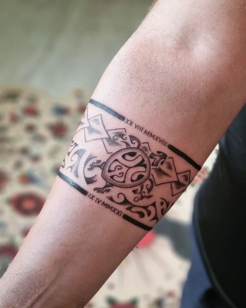 Wrap Around Tribal Turtle Tattoo