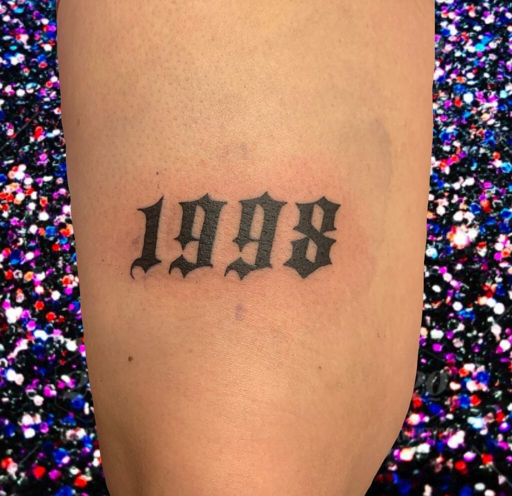Year Tattoo With Gothic Number ideas