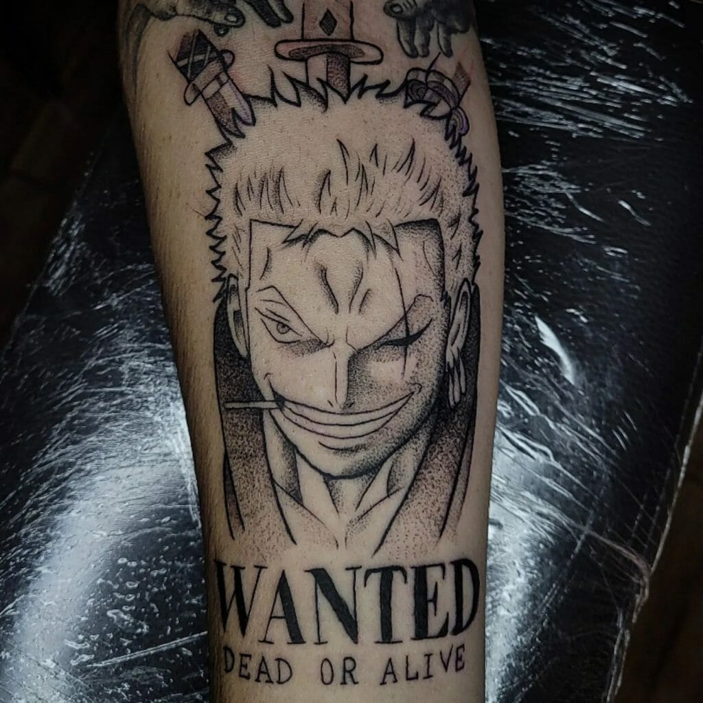 Zoro Wanted Poster One Piece Tattoo