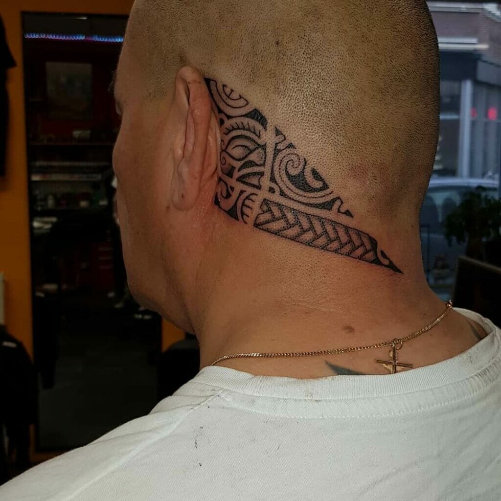 Behind The Ear Polynesian Tattoo