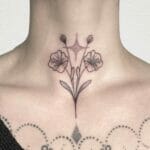 Floral Neck Tattoo