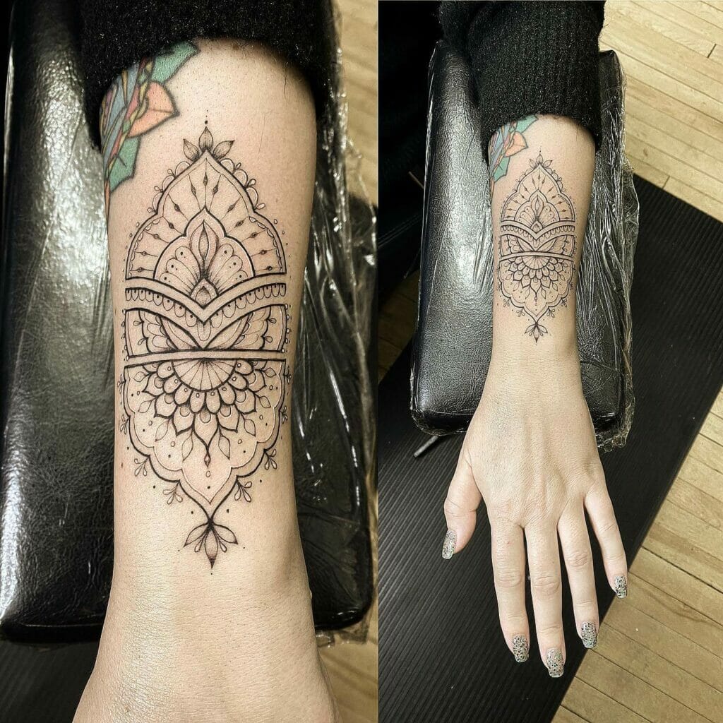 Half Flower Mandala Tattoo