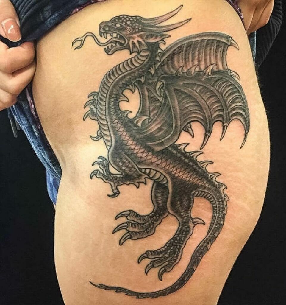 Medieval Rising Dragon Tattoo