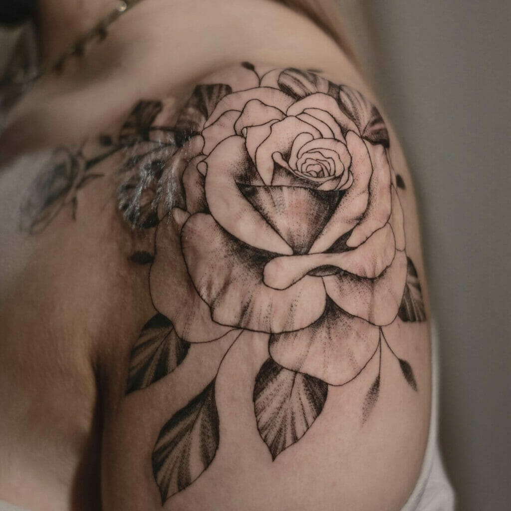 Rose Scar Cover-Up Tattoos