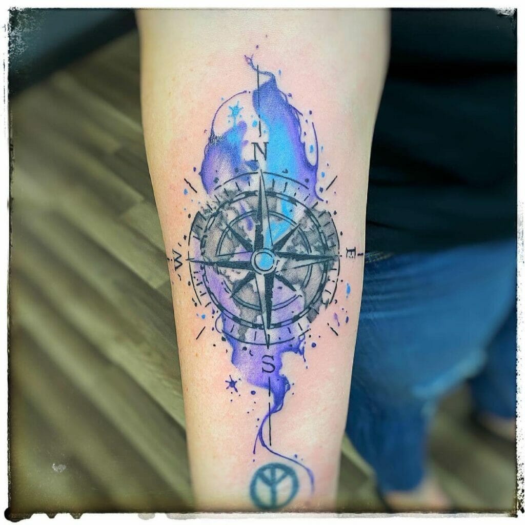 Feminine Unique Compass Tattoo