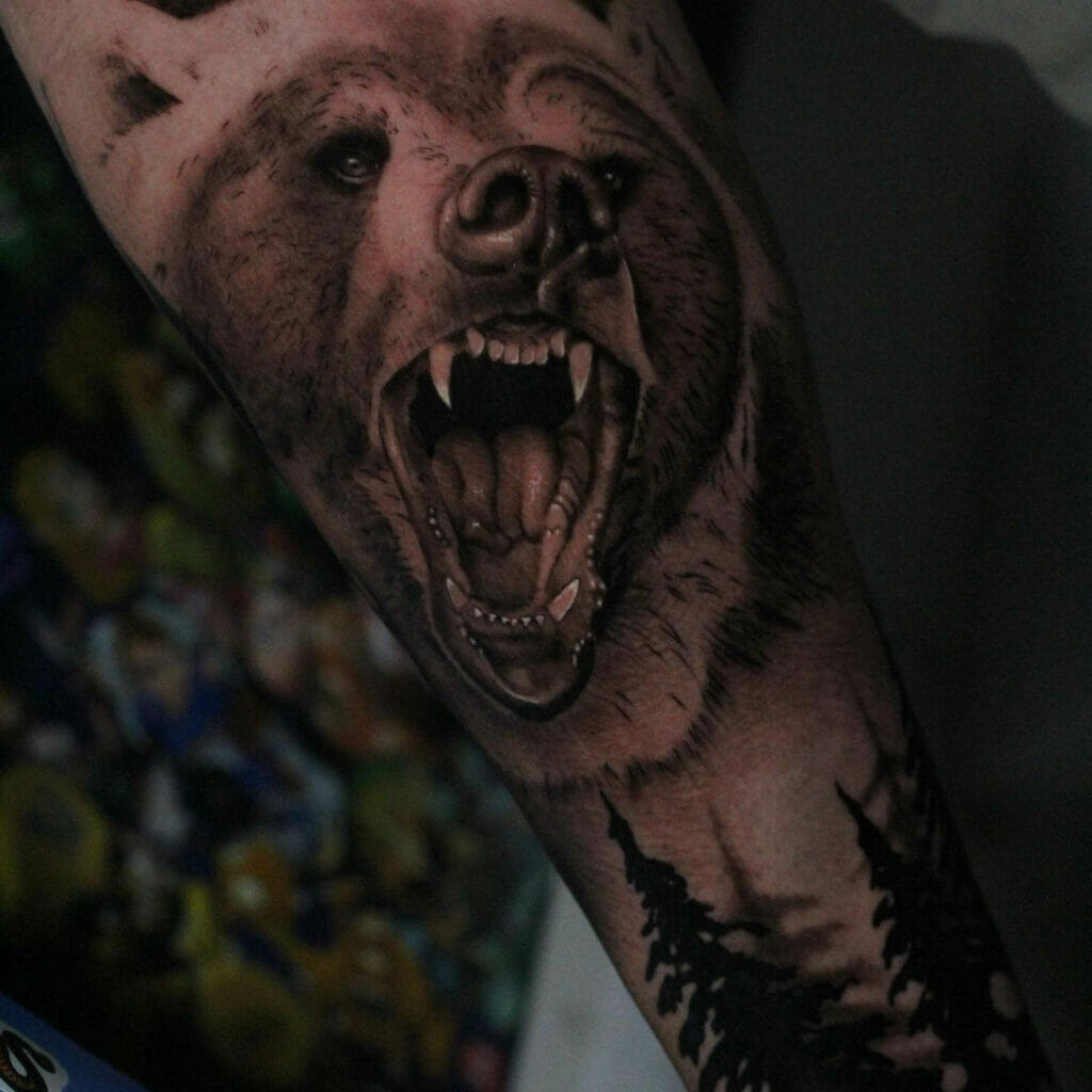Bear Outdoor Tattoo Sleeve