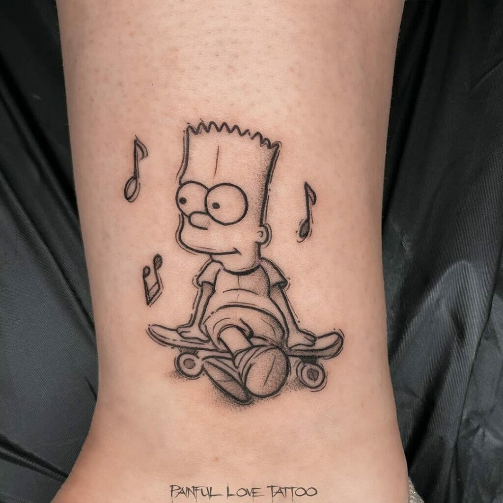 Painful Love Bart Simpson Tattoo