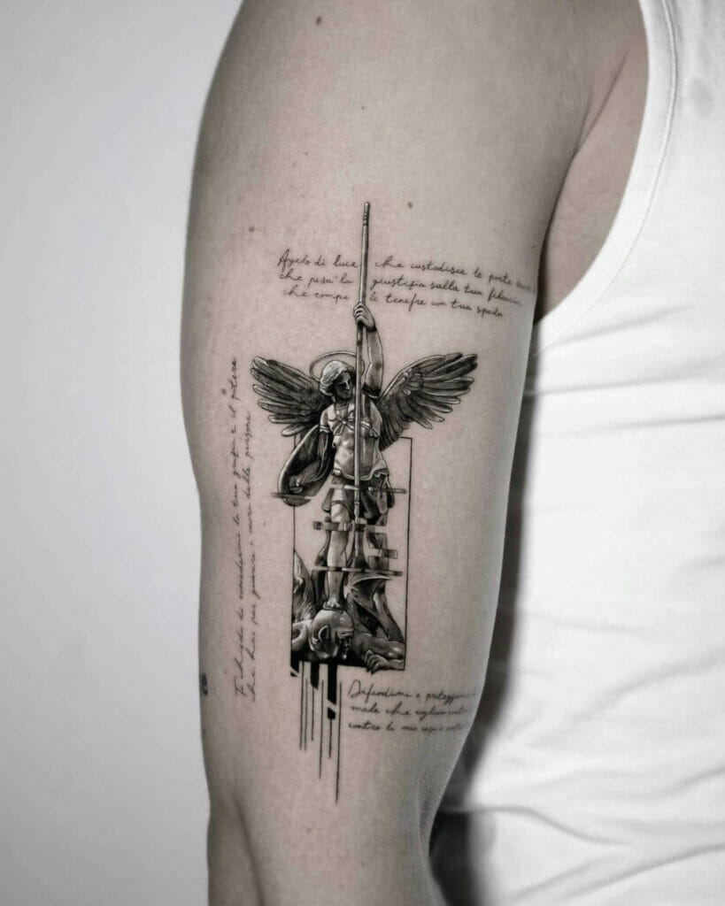 Simple Archangel Michael Tattoo Saint