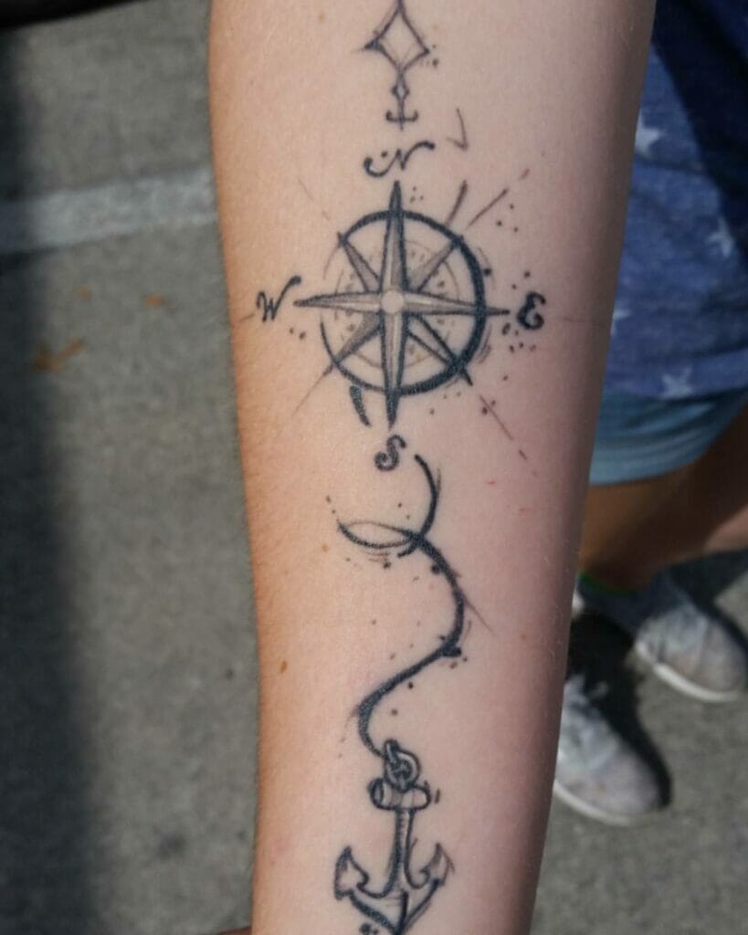 Compass Anchor Tattoo