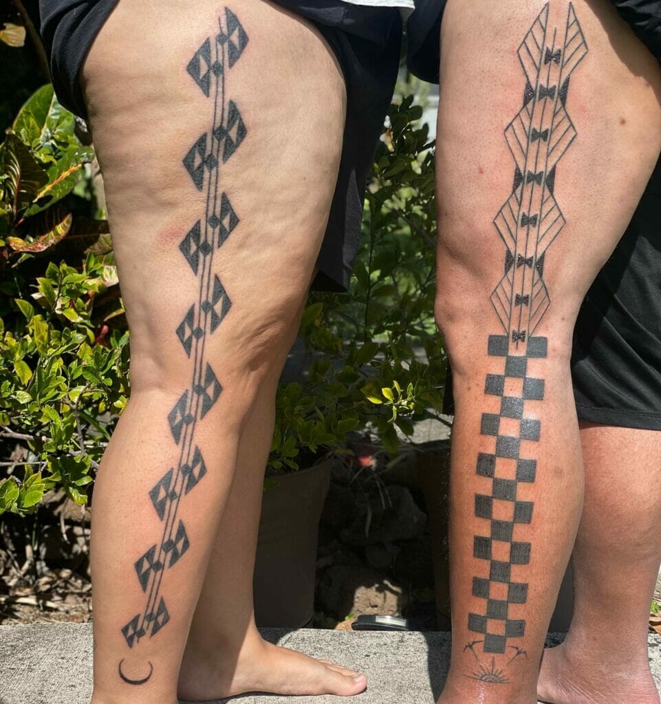 Hawaiian Leg Tattoo