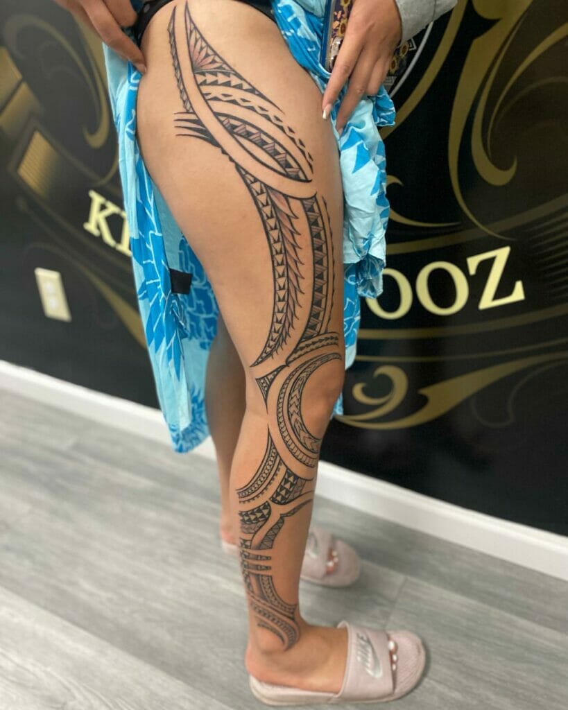 Hawaiian Leg Tattoo