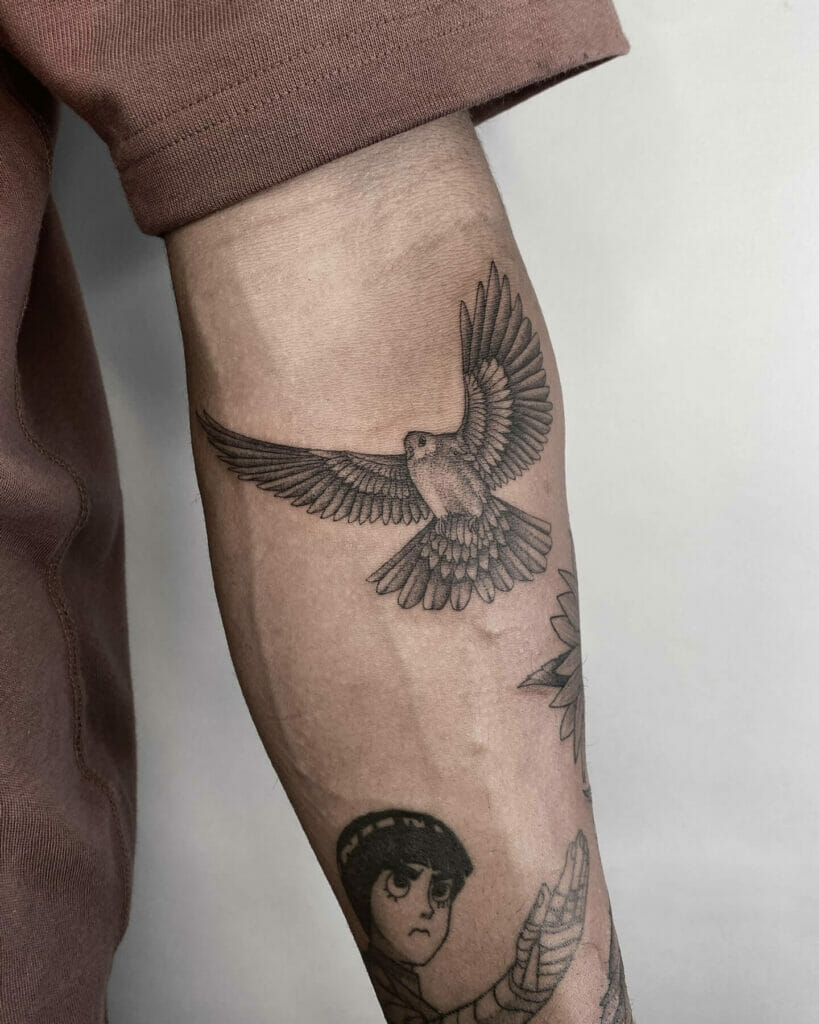 Masculine Small Bird Tattoo