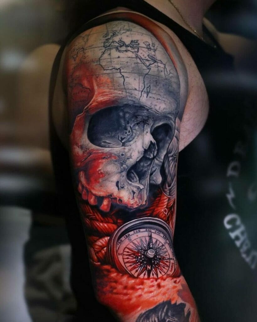Half Sleeve Skull Tattoos