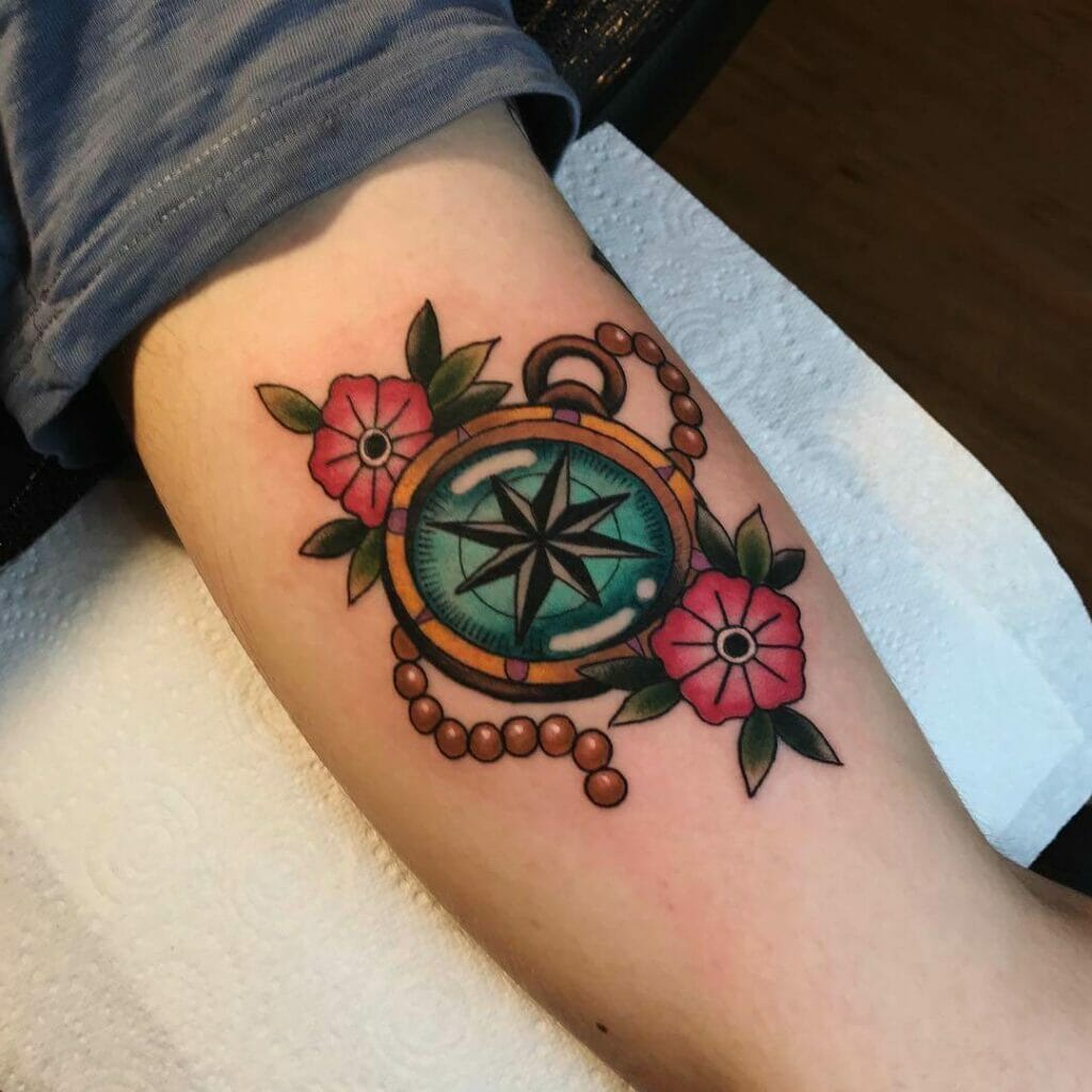 Small Feminine Compass Tattoo