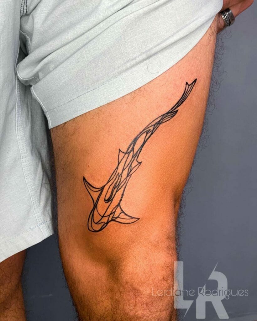 Shark One Line Tattoos