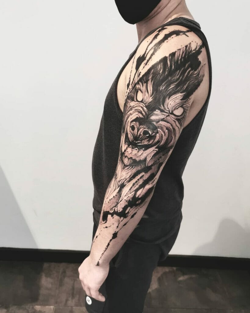 Awesome Fenrir Nordic Wolf Tattoo Designs