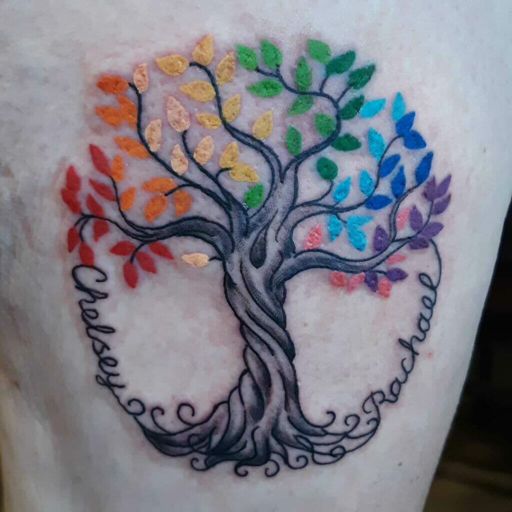 Funky Rainbow Chest Tattoo