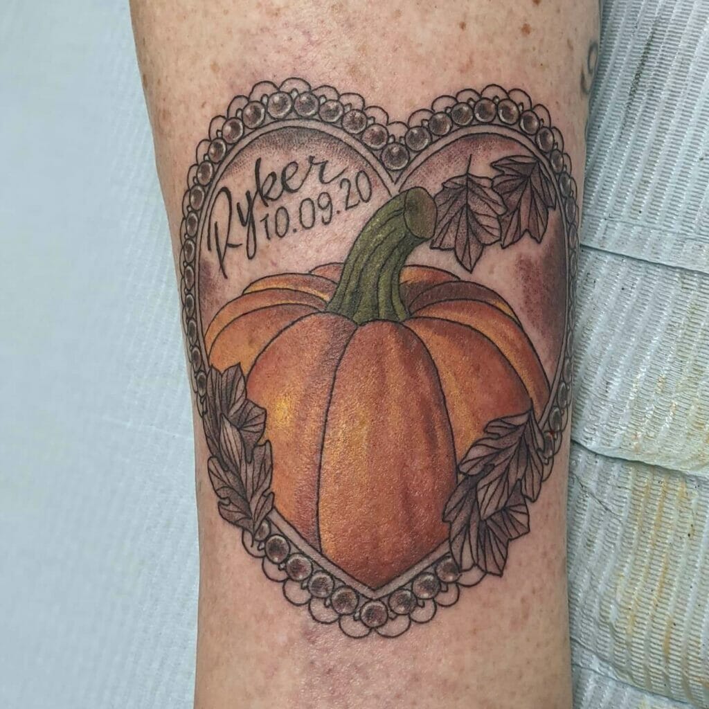 Pumpkin Heart Tattoo