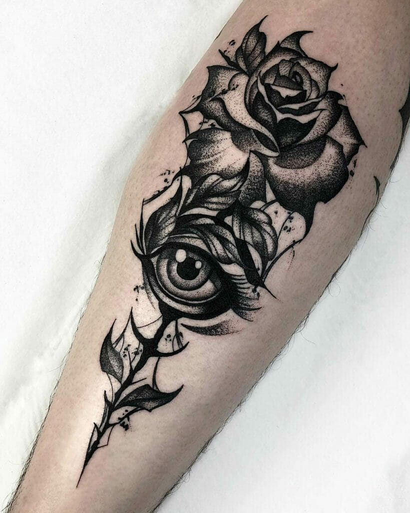 Black Rose X Eye Unique Black Rose Ink