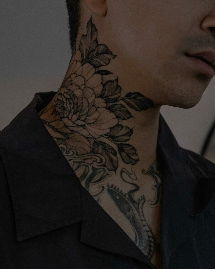 Learn 92+ about flower neck tattoo latest - in.daotaonec