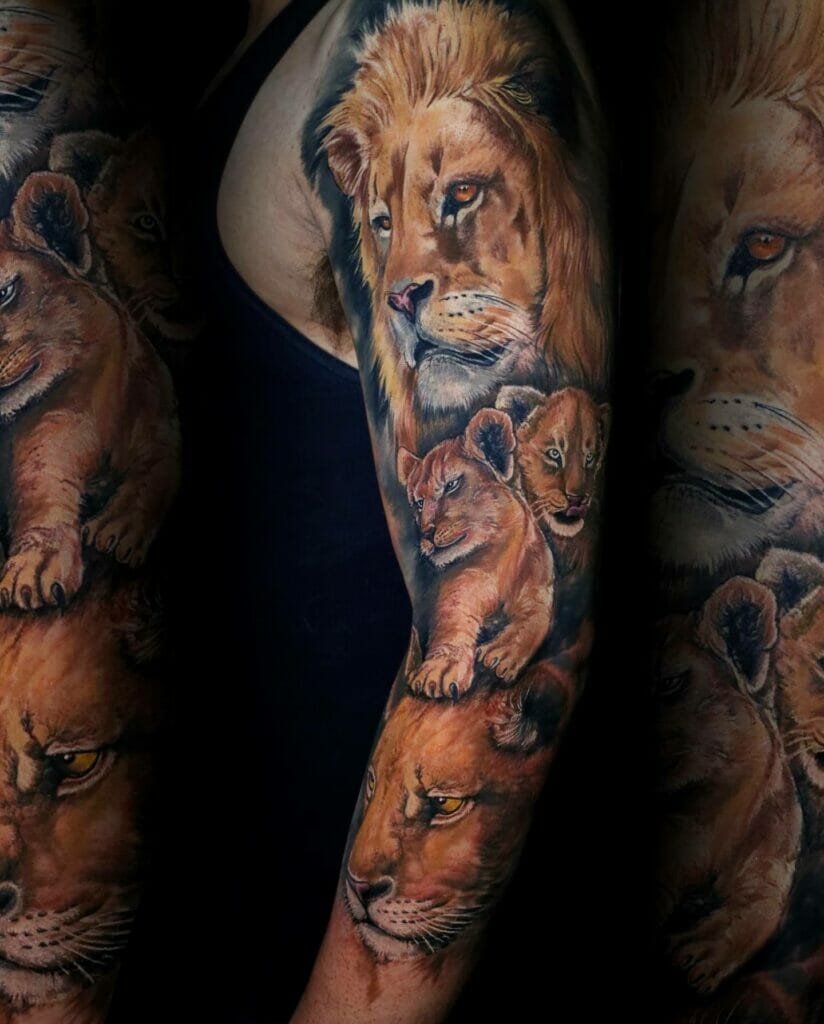 Lion Family Tattoo Designs