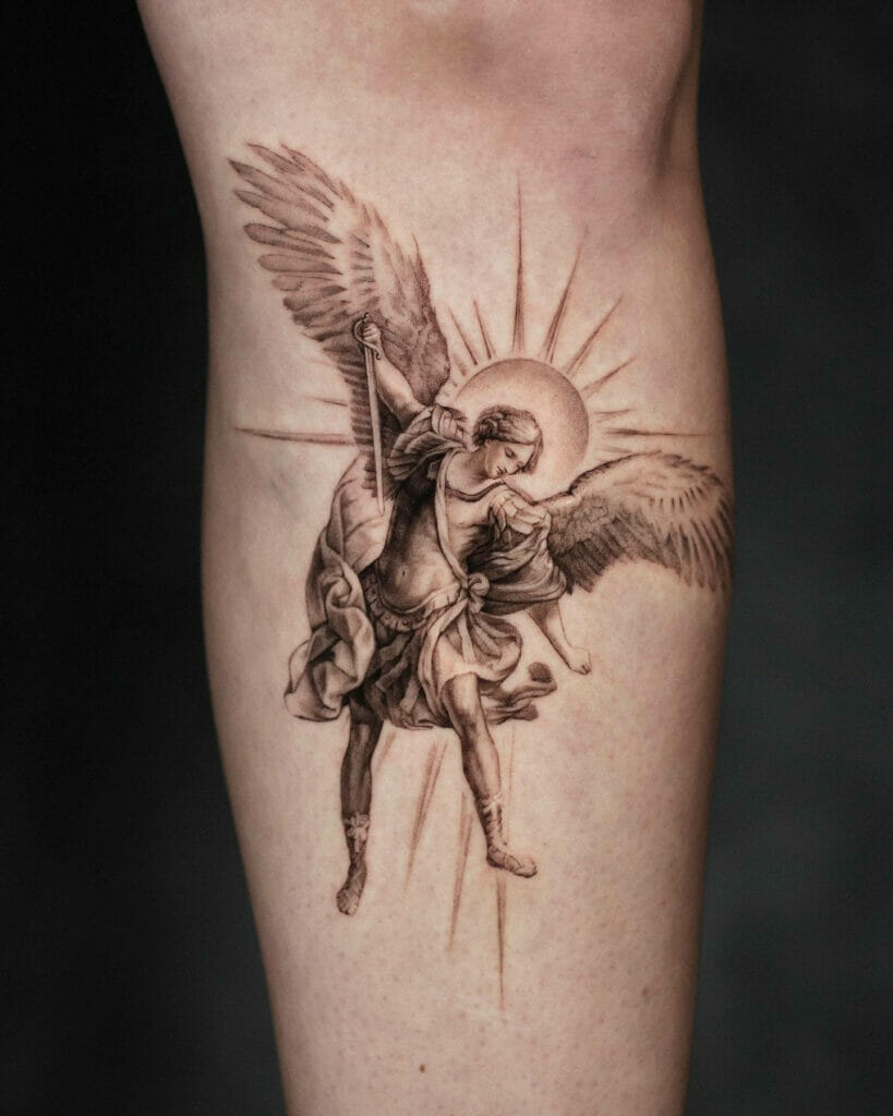 Forearm Warrior Archangel Michael Tattoo