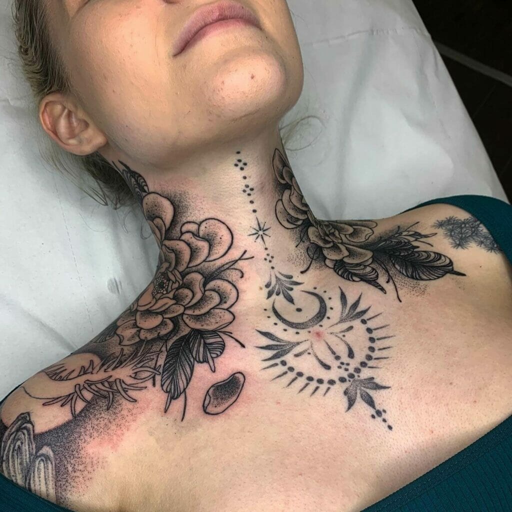 Classic Peony Flower Tattoo