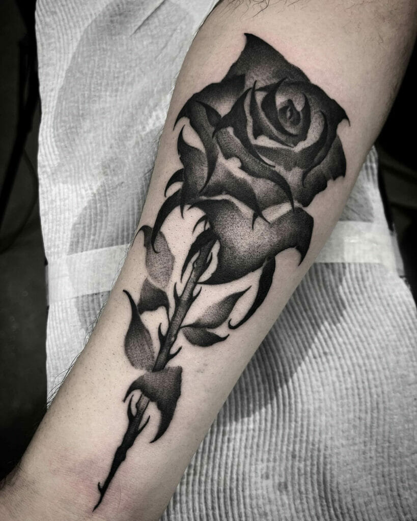 Dot Art Small Rose Tattoo