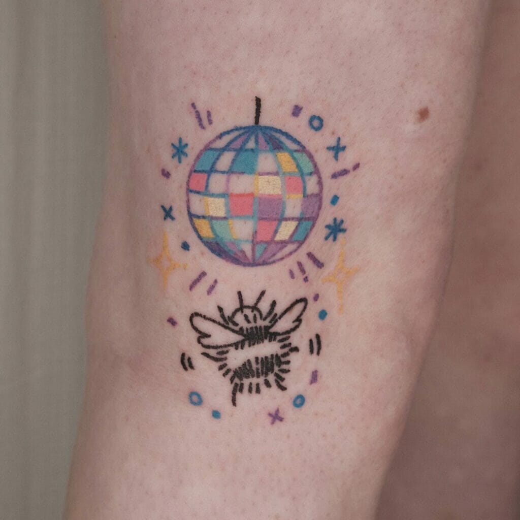 Bumblebee Disco Ball Tattoo Ideas