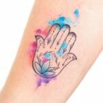 Girly Hamsa Hand Tattoo