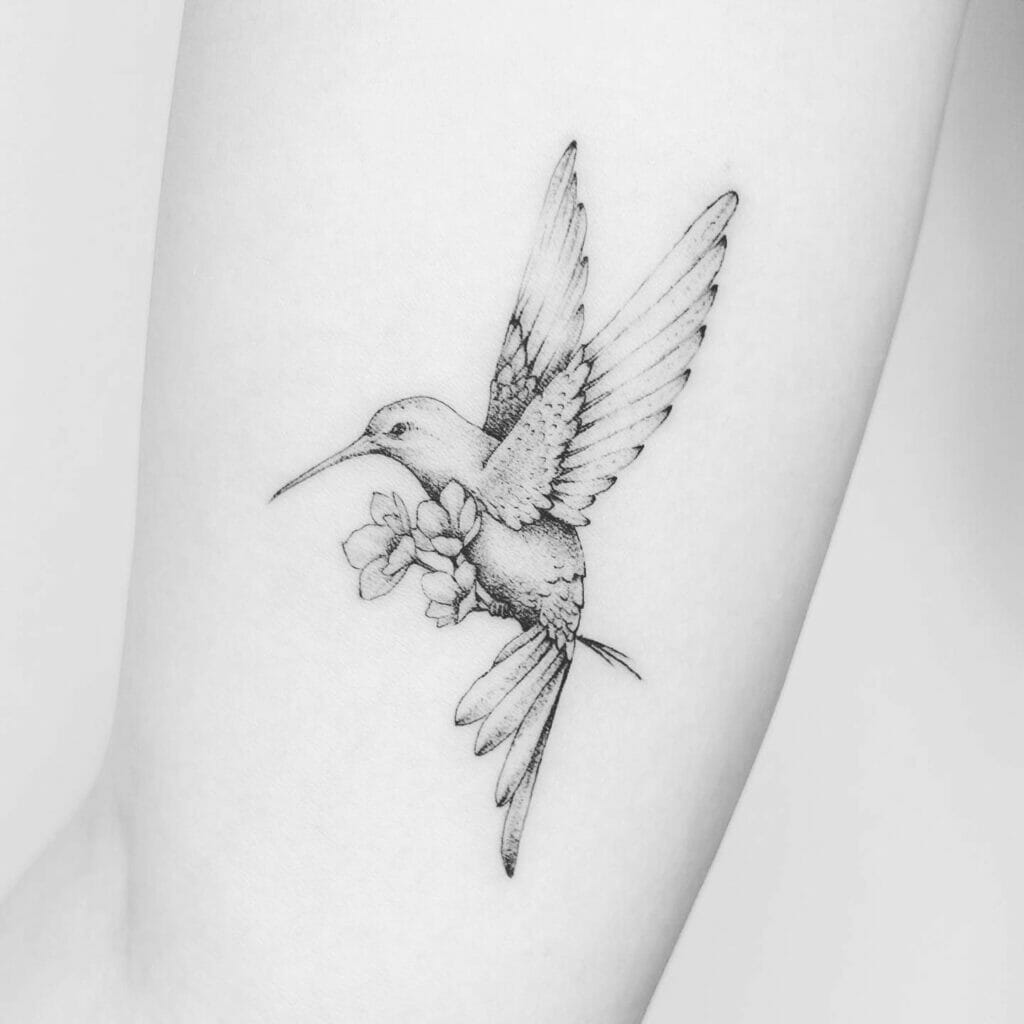 Lightly-Shaded Hummingbird tattoo