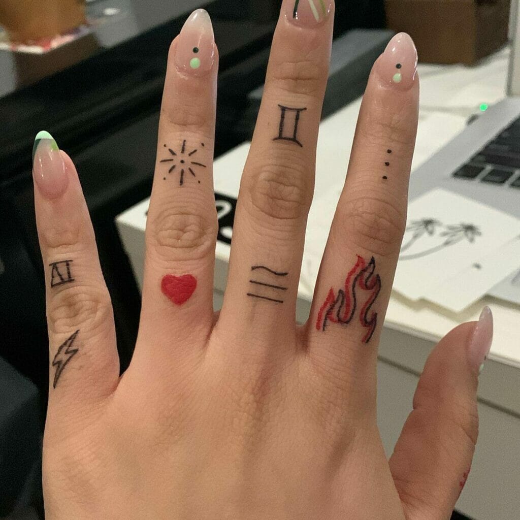 Twin Flame Tattoo On Finger