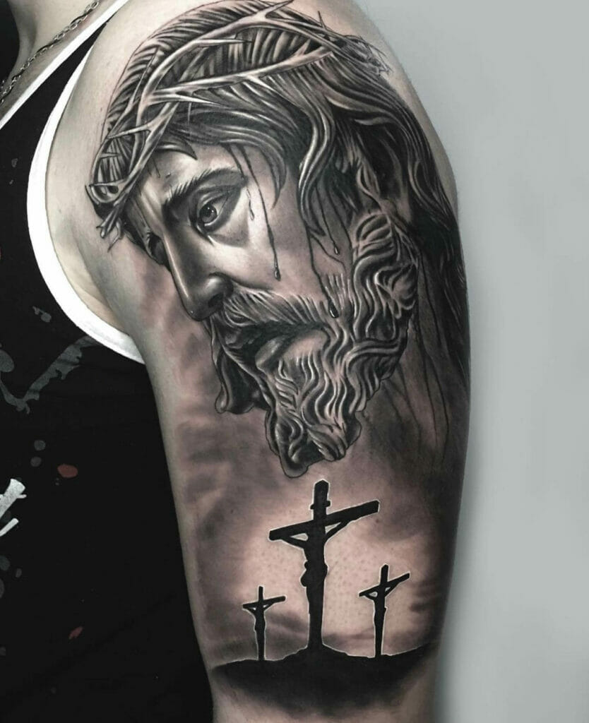 Jesus Half Sleeve Tattoo