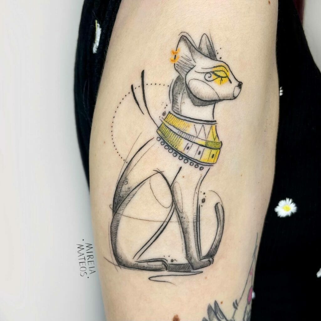 Hieroglyphic Cat Tattoo