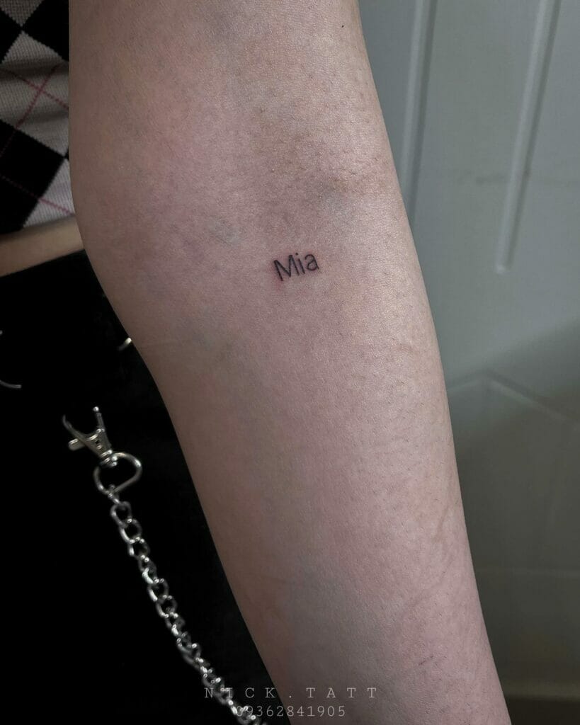 Small English Female Name Tattoo