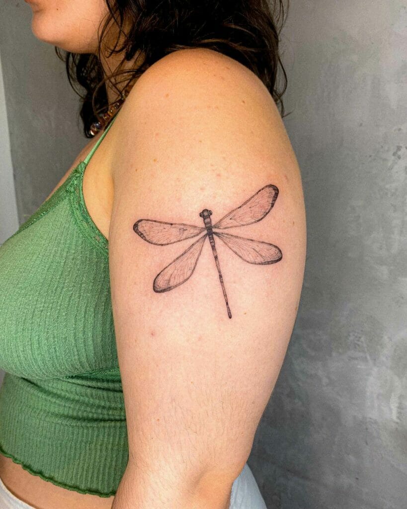 Realistic Dragonfly Tattoo