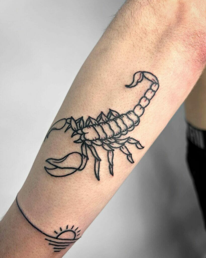 Scorpion Sign Outline Picture Tattoo