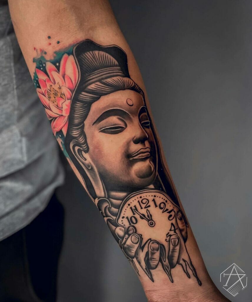 The Vibrant Buddha Head Tattoo