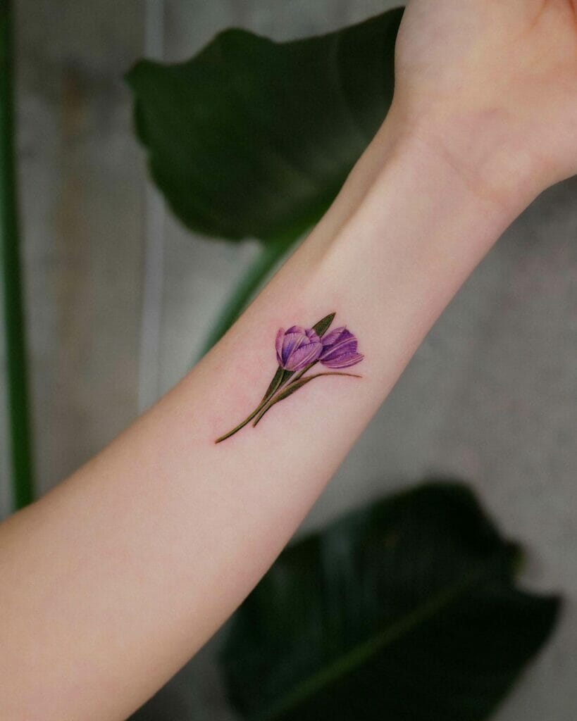 Tulip Inner Wrist Tattoos