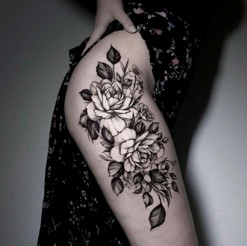 The Gorgeous Floral Hip Sleeve Tattoo