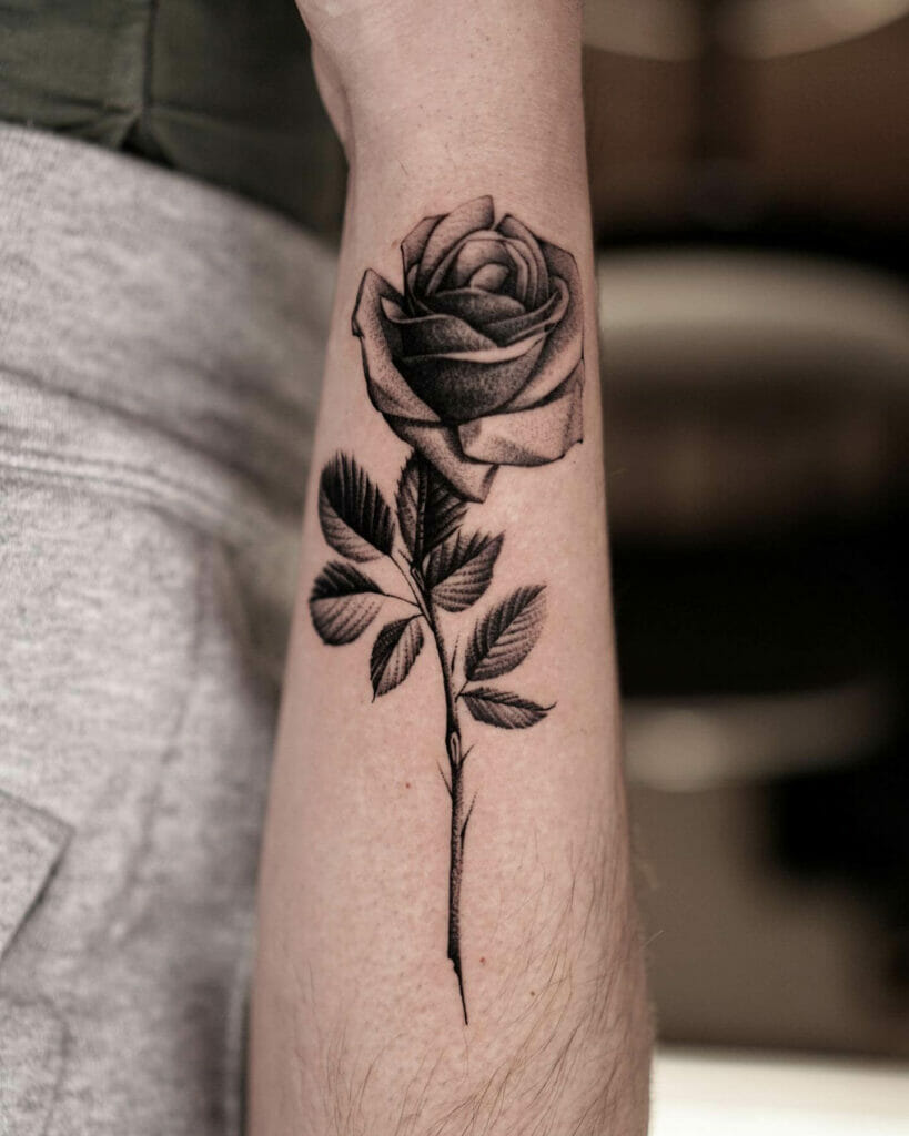 3D Black Rose Cover-Up Tattoo